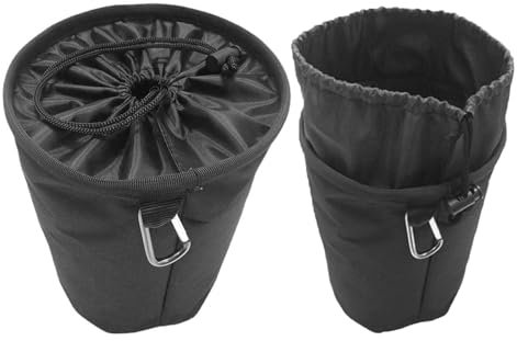 Huipalon Borsa impermeabile per mollette con coulisse e moschettone, borsa per mollette per stendibiancheria con gancio, può contenere fino a 200 mollette, sacchetti per mollette da bucato, in tessuto