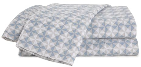 Vellux Noma Jersey Sheet Set - 4 Piece Queen Size Bed Sheets - Cotton Blend - Durable, Deep Pocket & Easy Care Sheet Set - 2 Standard Pillowcases Included - Soft Blue