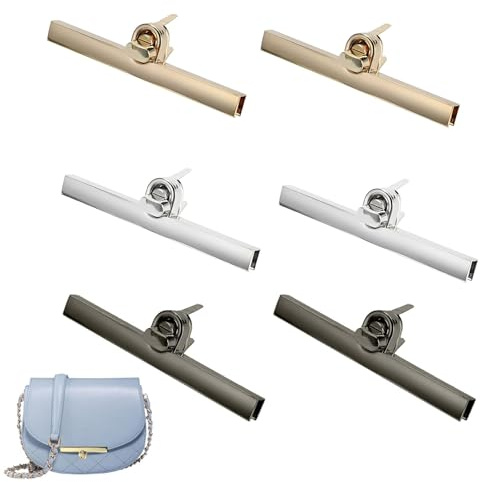 Yuaiosn 6 Pezzi Chiusura per Borsa Accessori, Chiusure per Borse in Metallo, Uncinetto Serratura Borsa, per Borse Fai da Te Uncinetto Metallo Serratura Borsa Adatto per Zaini Borse in Pelle