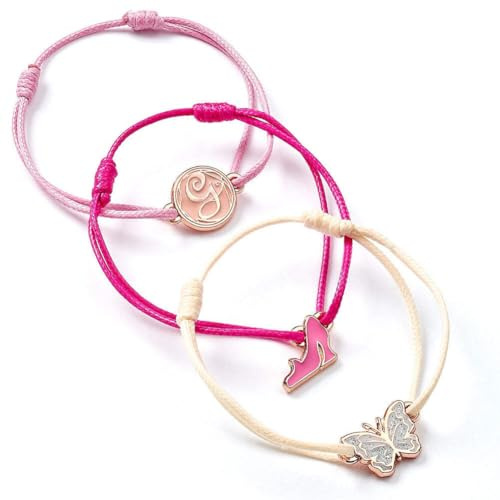 WICKED Glinda vänskapsarmband set med 3 armband – stift, vit och roséguld, En storlek, Zinklegering – 93 % zink + 3 % koppar + 4 % aluminium, Ingen ädelsten