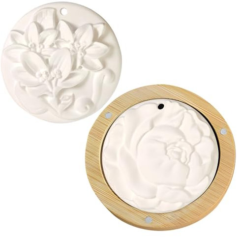 MINISOISO 2 Pcs Mini Caja Difusora de Aceites Esenciales de Madera, Difusor de Aire en Piedra Perfumada, Difusor Floral Aroma Stone para Dormitorio, Sala de Estar, Baño, Oficina y Coche