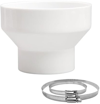 Reduzierstück 150 auf 100, Abluftschlauch Adapter Lüftungsrohr 150mm auf 100mm mit 2 Edelstahl Schlauchschellen, Rundrohr Lüftungsschlauch für Lüftungssystem Lüftung Rundrohr Lüftungskanal