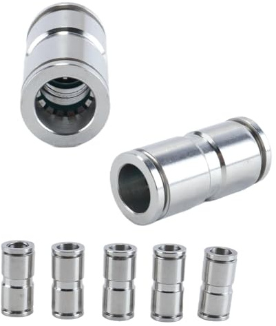 Durlo Raccord pneumatique droit à emboîtement rapide, 5 pièces, adaptateur de conduite d'air en PU à dégagement rapide en acier inoxydable de 10 mm