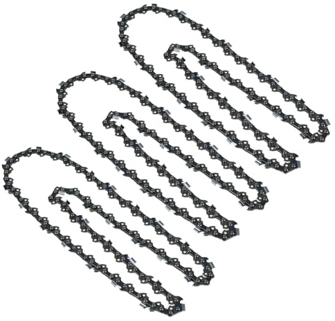 NDNCZDHC Chaîne de tronçonneuse de rechange facile à assembler 3/8LP-16 pouces (56 nœuds/28 couteaux coins arrondis 0,05 po/1,3 mm) Accessoire de remplacement pour scies (3 pièces)