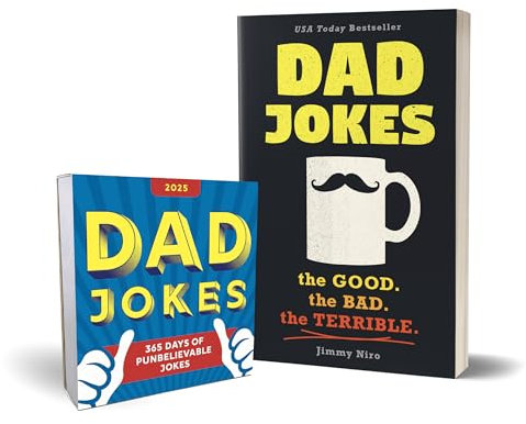 Dad Jokes 2025 Boxed Calendar and Book Gift Set: 950+ Punderful Jokes (Humor Book & Daily Calendar, White Elephant) (World's Best Dad Jokes Collection)