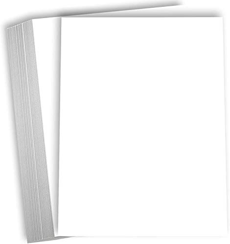 Hamilco White Cardstock Thick Paper 8 1/2 x 11 Blank Heavy Weight 100 lb Cover Card Stock - for Brochure Award and Stationery Printing 50 Pack