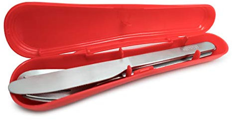 Nerthus FIH 460 - Set de Cubiertos portatil de Acero Inoxidable, INOX