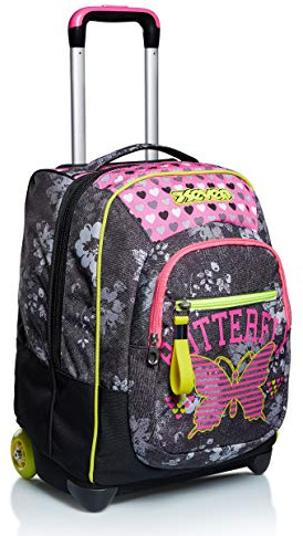 Seven Mochila con Ruedas Flying Dreams, Gris y Rosa - Mochila 2 en 1, Bolso Escolar con Carro, Crossover System - Bolso Escolar Niños y Adolescentes - Bols. Interior con Organizador - Maxi Capacidad