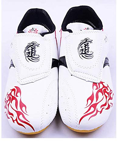 MENG Chaussures de Taekwondo Chaussures Respirantes de Kung Fu Tai Chi pour Adultes et Enfants (Color : White, Size : 31)