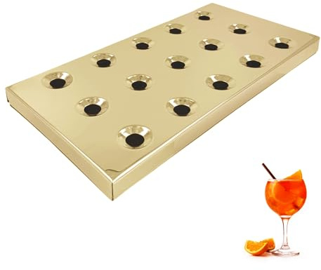 Chabrias Ltd Premium Aluminium Brass Bar Drip Tray 42.2cm – Rust-Resistant Spill Tray with Durable Brass Lacquer Finish, Heavy-Duty Spill Catcher for Home Bars, Coffee Shops, Pubs & Restaurants