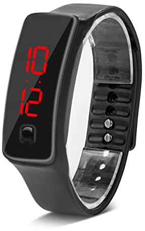 Ausla Montre-Bracelet LED pour Enfants, Montre de Sport Numérique avec Bracelet en Silicone Montre de Sport en Plein Air pour Garçon et Fille(Le Noir)