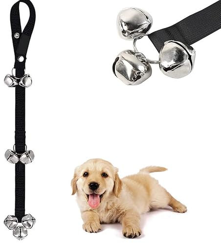 HGKOL Dog Doorbells Dog Bell Puppy Potty Training DoorBells Adjustable Door Press Bell for Hanging on Door Knob, Training Your Puppy Easily with 7 Large Dog Training Bells Clear Ring
