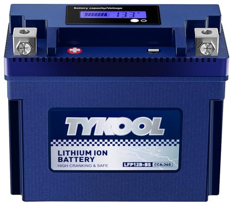 TYKOOL LFP12B-BS-PRO Lithium Battery, Replaces YT12B-BS YT12B-4, 360CCA 6Ah Fits for Motorcycle Scooter ATV, Compatible with Ducati Superbike Monster Multistrada Yamaha R1 FZ6 Kawasaki ZX10R, [+ -]