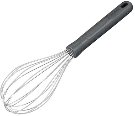 Zyliss Frusta da cucina medio, in paglia di grano sostenibile/acciaio inossidabile, frusta a palloncino con linee di presa per una presa salda, grigio Beluga, 30 cm x 6,5 cm