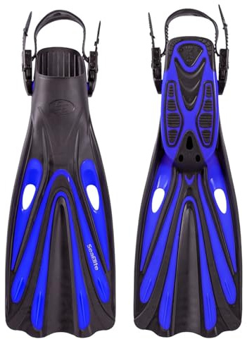 Sea Elite F1 Scuba Fins (Blue, Large/X-Large)
