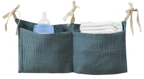 Generico Organizzatore da Comodino - Borsa Organizzatrice Porta Pannolini per Lettino - Organizzazione Leggera per Asilo con Libri, Biberon, Salviette e Accessori