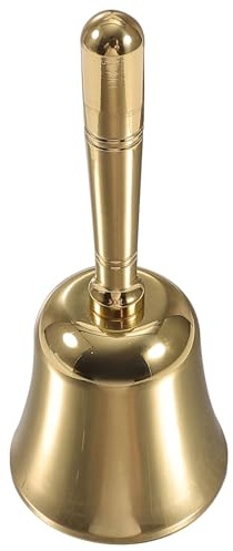 CALLARON Sonnette à Main en Laiton Moyen, Cloche de Table pour Restaurant, Sonnerie de Réception Forte et Claire, Clochette Portative pour Dîner et Service en Salle, Style Rétro Classique