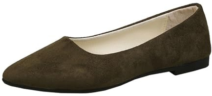 Bekväma slip-ballerinaskor för kvinnor med kvadratiskt tåområde för vardagen