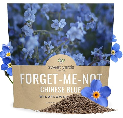 Chinese Forget Me Not Wildflower Seeds - Bulk 1 Ounce Packet - Over 5,500 Open Pollinated Seeds - Blue Cynoglossum amabile