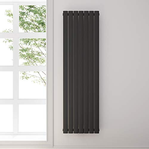ELEGANT Radiador de panel vertical, 1800 x 539 mm, una sola capa, Antracita Conexión central, radiador de baño, diseño vertical, plano, radiador