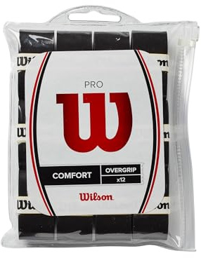 WILSON Pro Tennis Overgrip - 12 Pack, Black