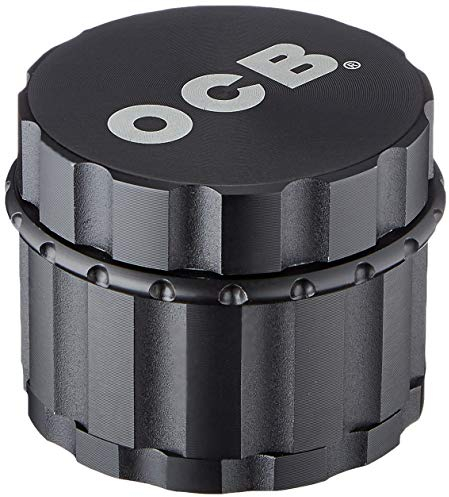 OCB 18887 Grinder-Kräutermühle mit Diamantschliff-Black Matte-50mm-4-teilig, Aluminium