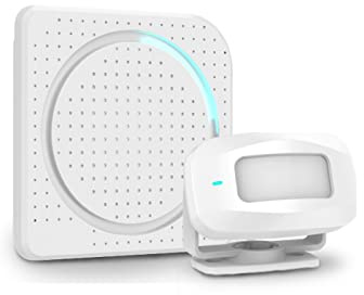 Aktivstar Sensor de Movimiento con Sonido Alarma para entradas/Sensor de Movimiento para Casa y Comercios,Timbre Inalámbrico para Puerta,Alarma de Seguridad,Detector de Presencia Portátil,（Blanco）