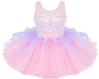 iEFiEL Barn, flickor, glitter, balettklänning, prinsessa, sjöjungfru, klänning, tutu, paljetter, balett, tröja, danskostym, fest, prestanda, kläder, ROSA, 92-98