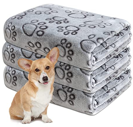 Gorgelly 1 Pack 3 Hundedecke, Weiche Haustierdecke Waschbar, Kuscheldecke Flauschig für Kleine Mittlere Hunde Katzen, Sofaschoner für Hunde, Hundedecke für Unterwegs, 80x60 cm