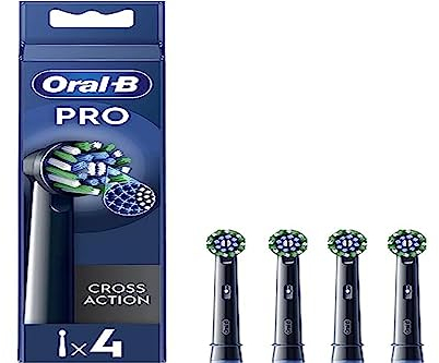Oral-B Pro Cross Action - Set di 4 testine per spazzolino elettrico, colore: Nero