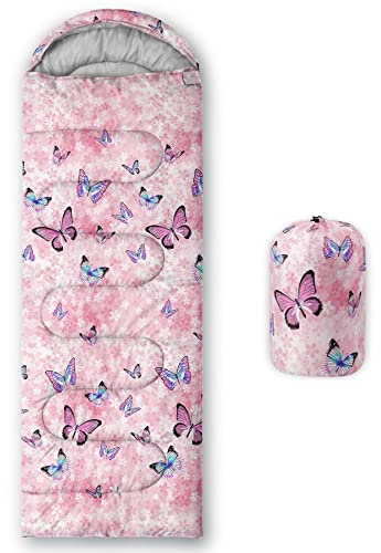 HOSIMA Sacos de dormir, saco de dormir momia para adultos, niñas, niños, impermeable, para camping, senderismo, exterior, viajes, caza, con bolsas de compresión (ZQ007)