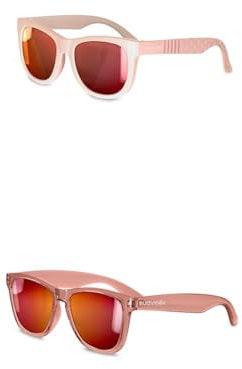 SUAVINEX, Pack de Gafas de Sol para Bebés de 0/12 Meses + Gafas de Sol para Adultos, Polarizadas, con Filtro UV 400, 100% Protección Rayos UVA y UVB, con Funda, Flexibles, 2 uds. Cuadradas, Rosa