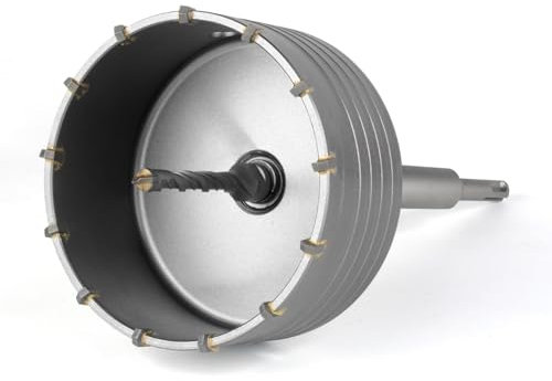 BINOTA Scie Cloche à Béton de 115 mm, Forets Circulaires, Scie Cloche, avec Tige SDS Plus 220 mm, pour Béton, Ciment, Mur de Briques, Maçonnerie en Pierre