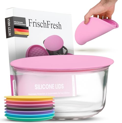 Coperchio flessibile, coperchio in silicone e sottopentola per pentole, ciotole e padelle; ermetico, opaco, salvaspazio, lunga durata, senza BPA, -40 °C a +200 °C (20 cm, magenta)