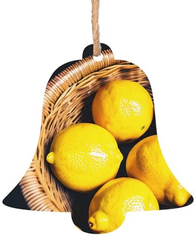 Cestino con stampa di limoni ornamenti in legno decorazioni per albero di Natale ornamenti per albero di Natale regalo casa festa