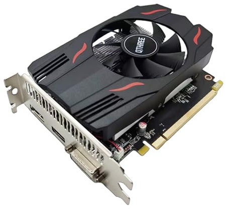 QTHREE Radeon RX 550 4GB GDDR5 Scheda grafica,128-Bit,Scheda video PC per giochi,ITX GPU,PCI Express 3.0 X8,DirectX 12,DisplayPort,HDMI,DVI-D
