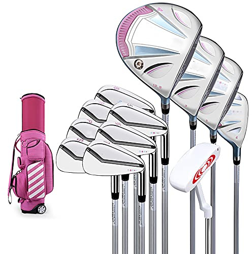 Komplett golfset för kvinnor, komplett set med golfklubbor för högerhänta, högerhänt för damer med bag, med standbag, 12 klubbor