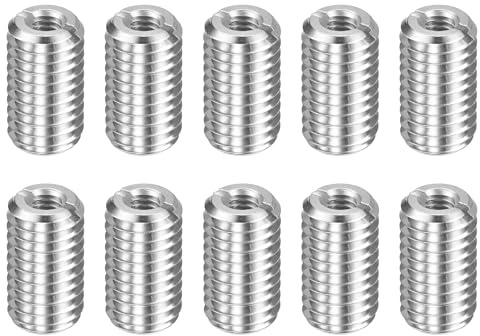 QUARKZMAN 10 Piezas De Insertos Para Reparación De Rosca M8 X 1.25 Macho A M4 X 0.7 Hembra 15 Mm De Longitud Tuercas Reductoras De Acero Inoxidable Soportes Autoperforantes Métricos