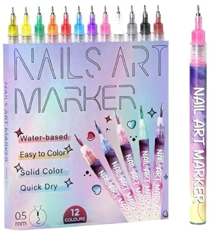 Ensemble De Stylos Pour Vernis À Ongles, Kit De Marqueurs De Peinture Pour Laque, Formule À Séchage Rapide, Outils De Couleur Longue Tenue, Conception De Pointe De Précision, Stylos De Style Artistiqu