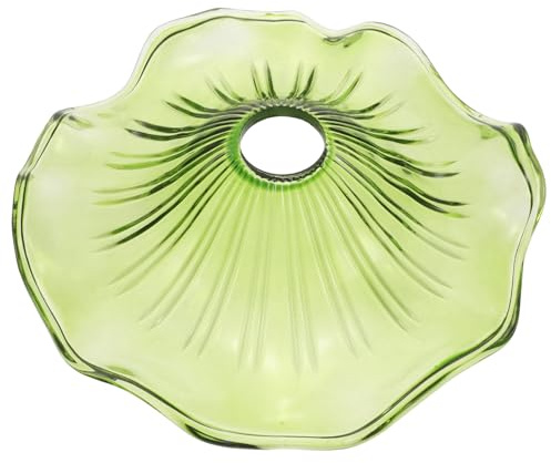 Gadpiparty Green Lotus Leaf Pendant Glass Shade 1.65 Inch Hole Replacement Lamp Shade Cover for Hanging Light Fixture, Green Glass Lampshade for Living Room and Farmhouse Decoration