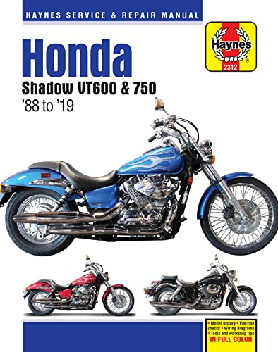 Honda Shadow VT600 & 750 - '88 to '19: - Model history - Pre-ride checks - Wiring diagrams - Tools and workshop tips (Haynes Service & Repair Manual)