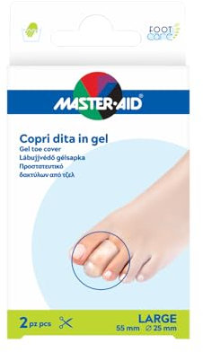 MASTER AID Footcare Dita - Protezione Dita - Copridita Piedi - Lavabile e Riutilizzabile - Formato Large - 1 Confezione da 1 Pezzi - 55mm - Diametro 25mm