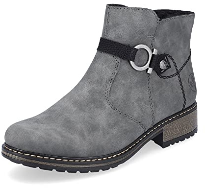 Rieker Women Ankle Boots Z6869, Ladies Ankle Boots,Low Boots,Half Boots,Bootie,Lined,Winter Boots,Grey (grau / 45),37 EU / 4 UK