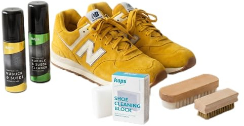 Kaps Milano set per la cura delle scarpe – spazzole di alta qualità, kit per pulire e proteggere scarpe e stivali in nabuk e camoscio, 5 pezzi