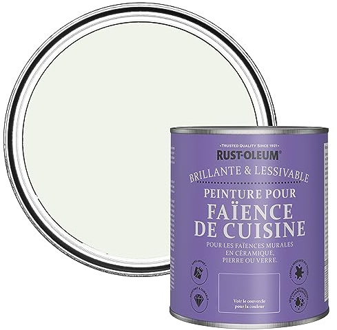 Rust-Oleum White Water-Resistant Kitchen Tile Paint in Gloss Finish - Steamed Milk 750ml
