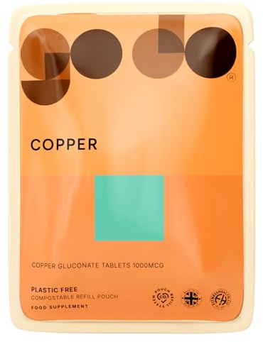 Copper 1000mcg 120 Tablets - Nutritional Supplement - Vegans & Vegetarians - Healthy Lifestyle - Copper Gluconate Supplement Godo