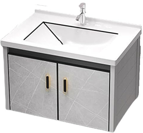 CASEGO Household Multifunctional Bathroom Cabinet Double Door Large Capacity Locker Durable Washbasin Cabinet Combination (70cm)