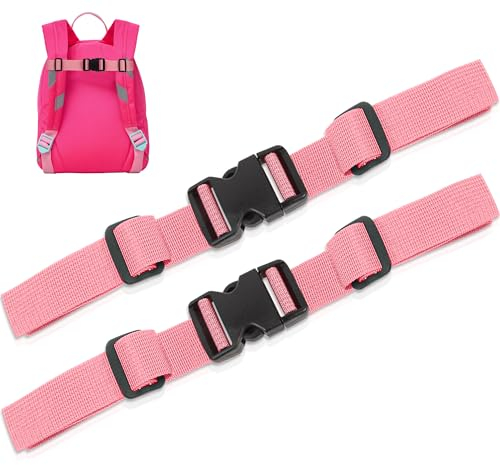 Moorle Verstellbarer Brustgurt Rucksack, 2 Stück Rucksackriemen Nylon Mit Schnellverschluss, Rutschfester Gurtband Für Schultasche, Rosa Strapazierfähiger Brustgurt Für Joggen Wandern Außerhalb