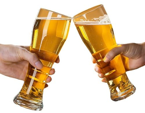 Whbbbj Vasos de Cerveza de 16 onzas, Vasos de Cerveza artesanales, Vasos de Cerveza de Trigo, Vasos de Cerveza de Trigo Transparentes, Vasos de Cerveza Modernos Grandes, Vasos de Cerveza con