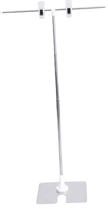 SOLUSTRE Adjustable T Type Poster Stand with Frosted Non-Slip Surface and Stainless Steel Base Telescopic Display Rack for Store and Supermarket Advertising